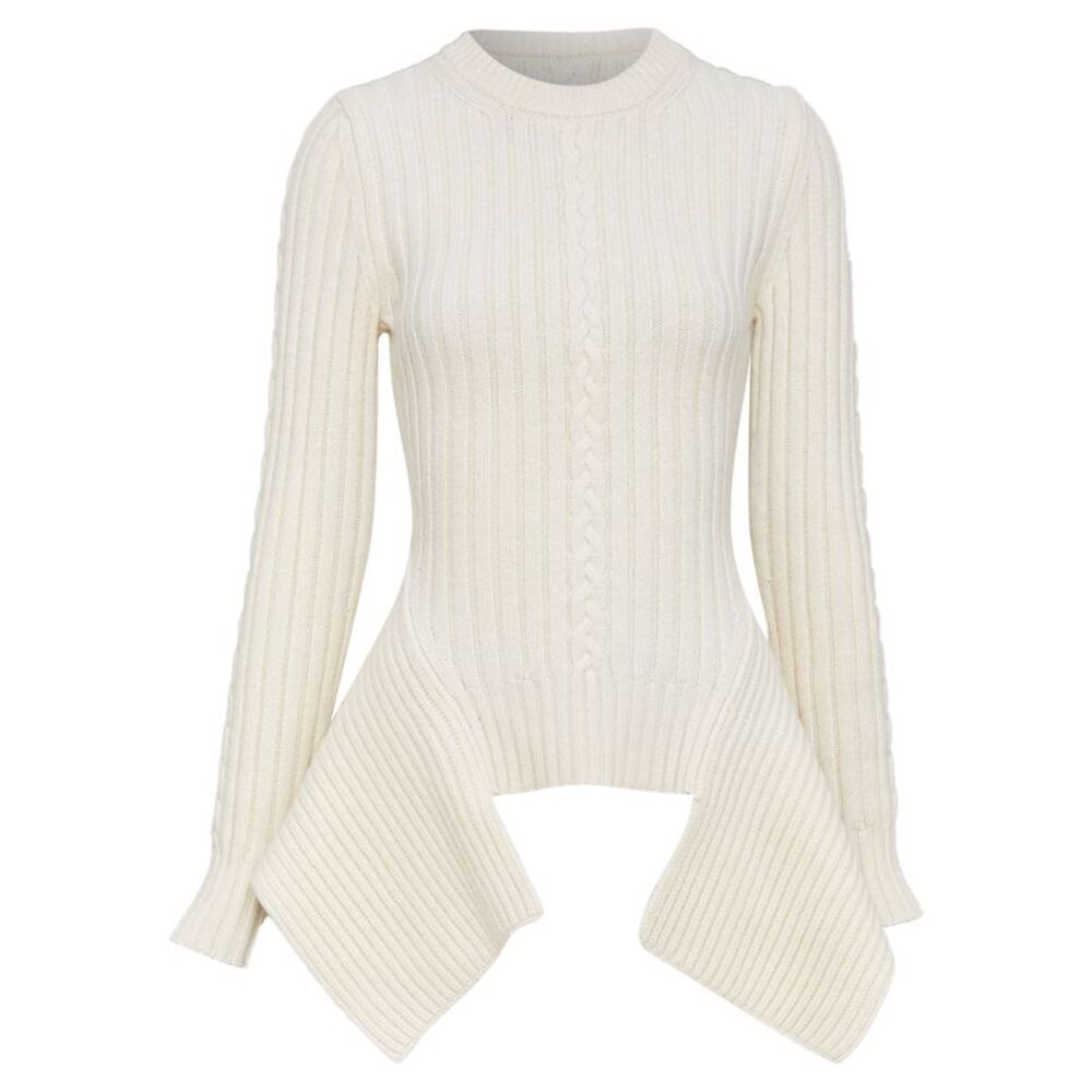 Alexander McQueen asymmetric drape peplum sweater